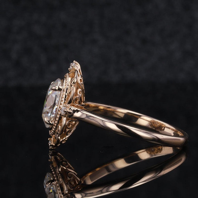 Alexandrite Engagement Ring Rose Gold Ring | Vintage Princess cut Wedd –  henryrocky.